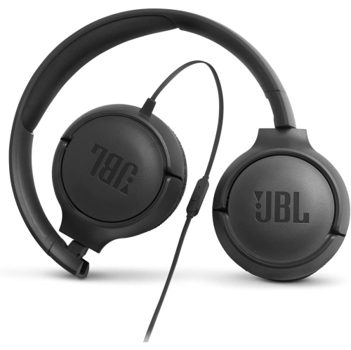 JBL Tune 500 Wired On-Ear Headphones with One-Button Remote/Mic - Black