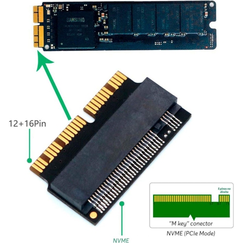 Adaptateur de conversion SSD M.2 NVME pour un processeur Retina 2013-2017 amélioré, disque SSD AHCI mis à niveau