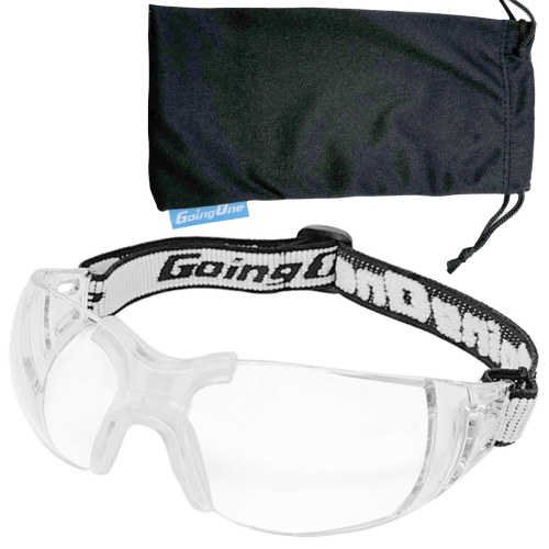 Going One Sports Safety Glasses - Polycarbonate Eye Protection Goggles for Pickleball, Racquetball, Squash, Basketball; Wrap Around Protective
