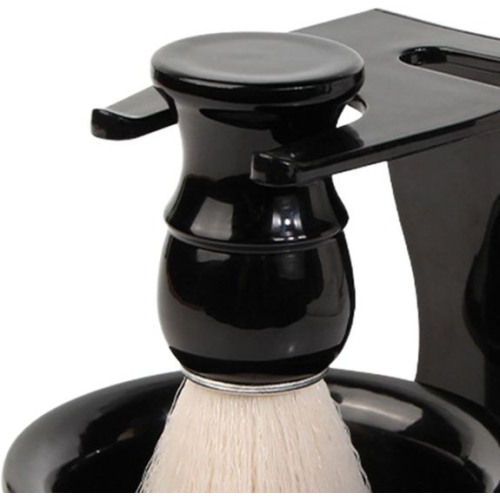 Cup Bowl and Holder Stand Shaving Brush Set for Mens Shaving Badger Beard Tool