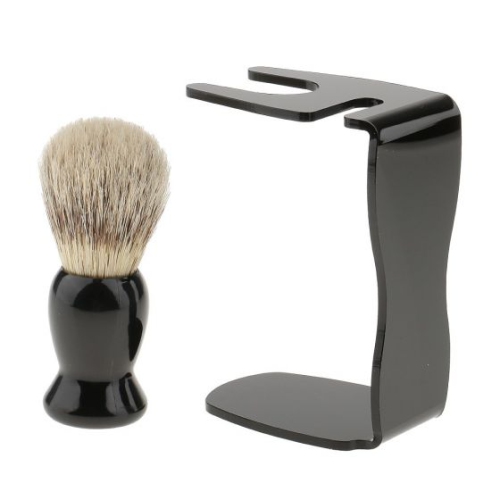 Cup Bowl and Holder Stand Shaving Brush Set for Mens Shaving Badger Beard Tool