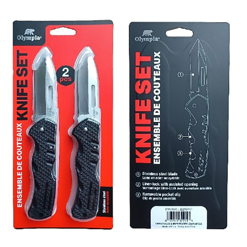 Olympia - Set of 2 Camping Knives, Stainless Steel Blade
