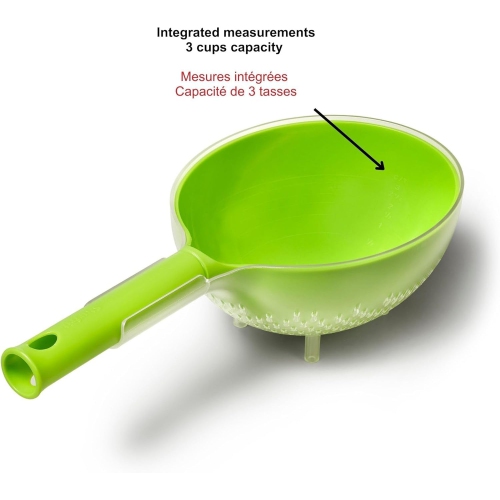 Starfrit – passoire sphérique avec drain facile, capacité de 3 tasses, lavable au lave-vaisselle, vert