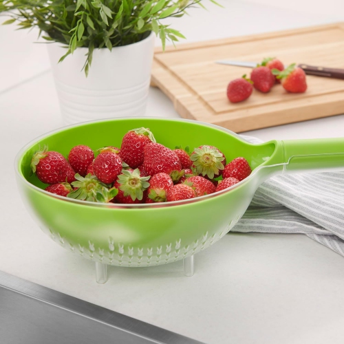 Starfrit – passoire sphérique avec drain facile, capacité de 3 tasses, lavable au lave-vaisselle, vert