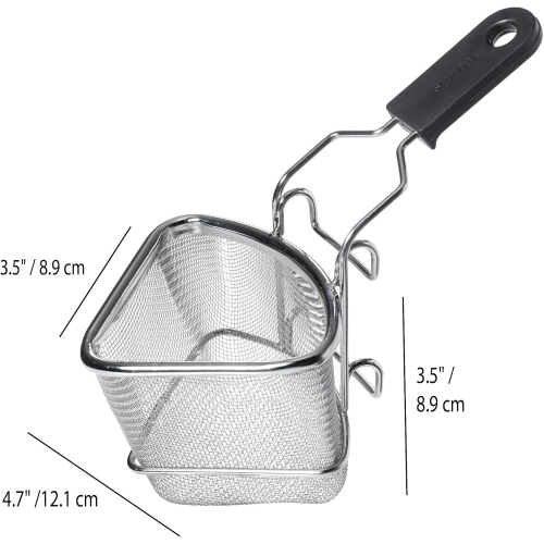 Starfrit - Set of 2 Large Stainless Steel Fondue Cooking Baskets, 400ml Capacity