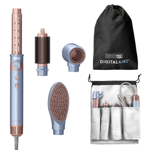 InfinitiPRO - brosse à air chaud/baguette de coiffure avec accessoires, 1200 W, bleu