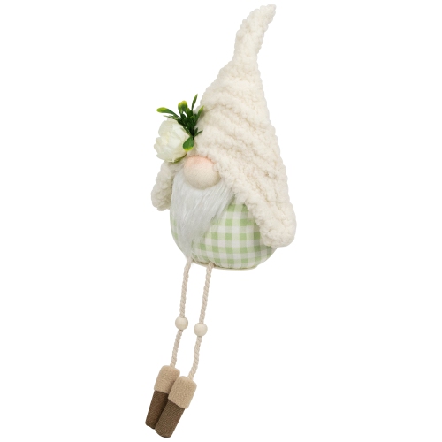 Plush Sitting Gnome with Dangling Legs Spring Figurine -10.5"