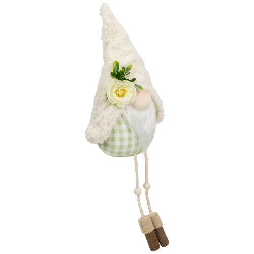 Plush Sitting Gnome with Dangling Legs Spring Figurine -10.5"