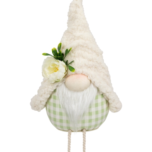 Plush Sitting Gnome with Dangling Legs Spring Figurine -10.5"