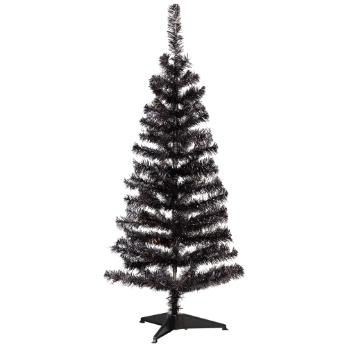 Tinsel Artificial Halloween Tree - 4' - Black - Unlit