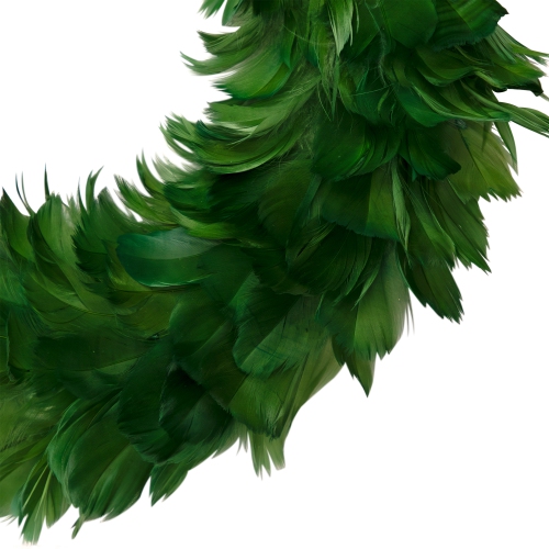 Wispy Feather Christmas Wreath - 14.5" - Unlit - Green