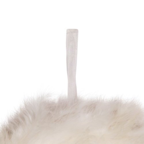 Wispy Feather Christmas Wreath - 14.5" - Unlit - Winter White