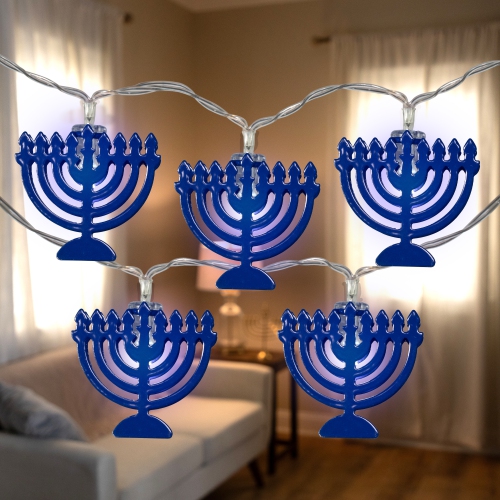 Menorah Hanukkah Light Set - Clear LED - 5' Clear Wire - 10ct