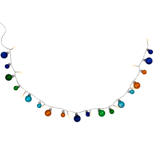 Ornament String Light Christmas Garland - LED Warm White - 3' - 10ct - Multicolor