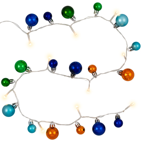 Ornament String Light Christmas Garland - LED Warm White - 3' - 10ct - Multicolor