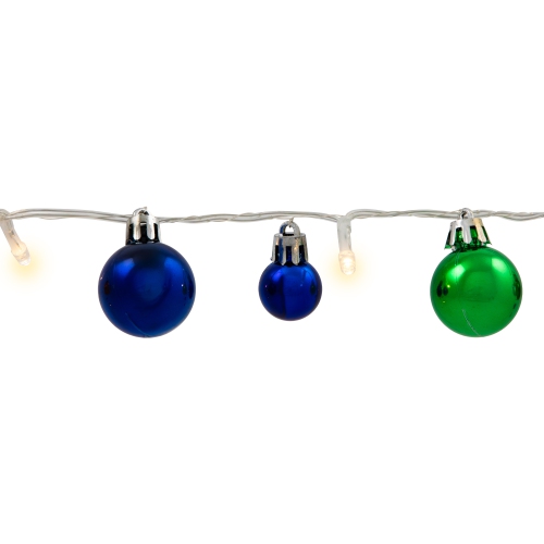 Ornament String Light Christmas Garland - LED Warm White - 3' - 10ct - Multicolor