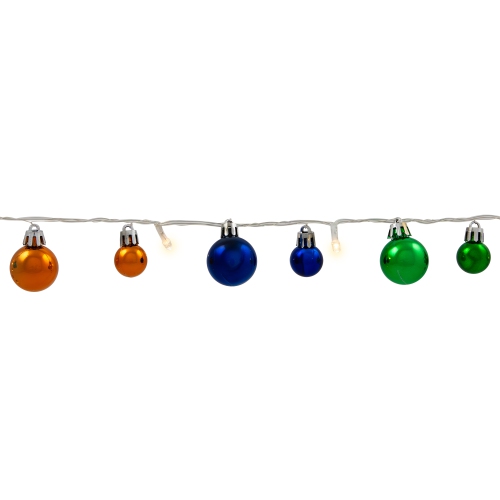 Ornament String Light Christmas Garland - LED Warm White - 3' - 10ct - Multicolor