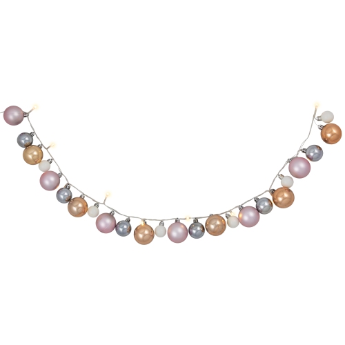 Guirlande de lumières de Noël à DEL blanc chaud – 3 pi – 10 un. – Rose