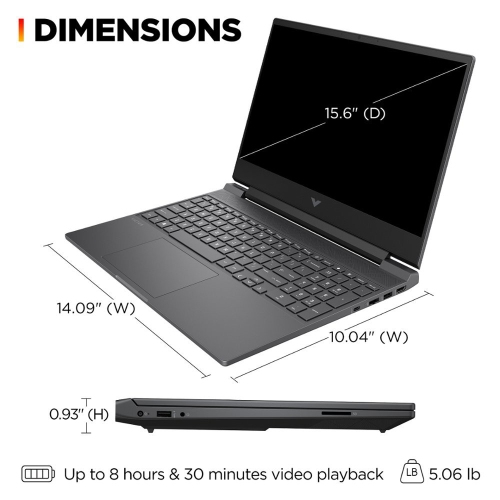 Portable de jeu 144&nbsp;Hz IPS HD intégrale Victus 15,6 po de HP - Ryzen 5-7535HS d'AMD - mémoire 16&nbsp;Go DDR5 Go - Radeon RX 6550&nbsp;M d'AMD -
