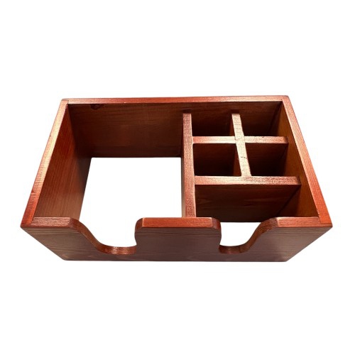 Range-tout de bureau à 6 compartiments, 26 16 boîtes en bois 11 cm avec fini acajou