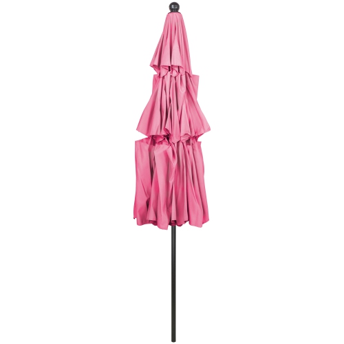 9.75ft Outdoor Patio Market Umbrella with Hand Crank and Tilt, Pink