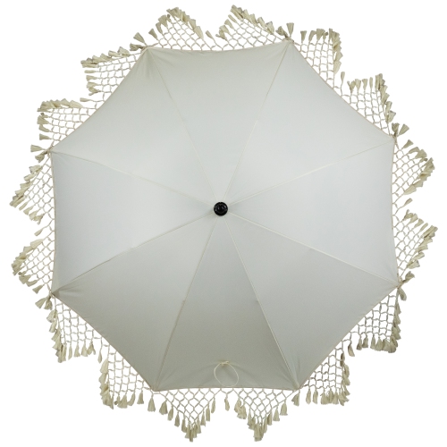 Outdoor Macrame Boho Beach Market Umbrella with Tilt - 6.5' - Cream