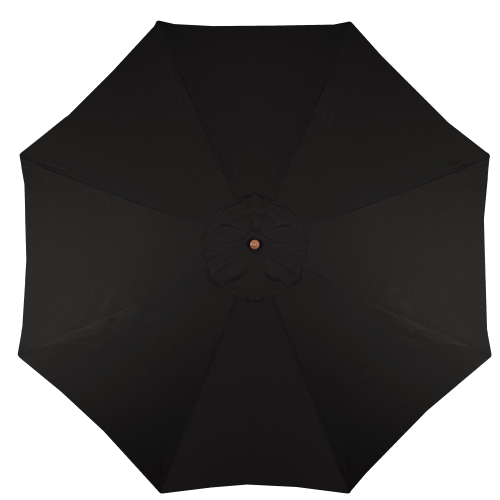 9ft Outdoor Patio Market Umbrella with Wooden Pole, Black