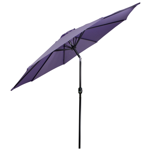 9ft Outdoor Patio Market Umbrella with Hand Crank and Tilt, Purple