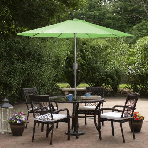 7.5' Outdoor Patio Market Umbrella with Hand Crank - Lime Green