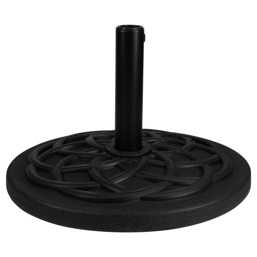 Base ronde en résine noire pour parasol de patio - 40&nbsp;lb