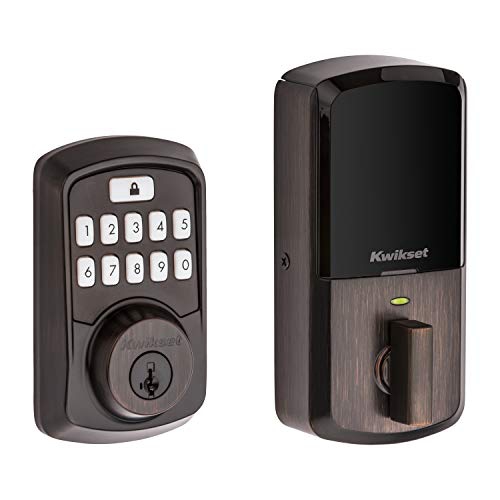 Serrure à pêne dormant à pavé numérique programmable Bluetooth aura 99420-002 de Kwikset avec sécurité SmartKey - Bronze vénitien