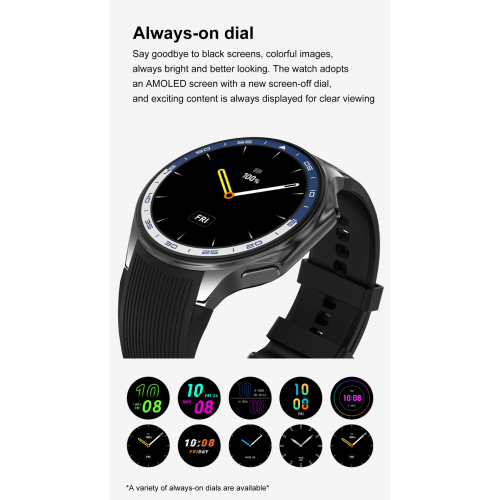 TUTT Smartwatch for Men AMOLED Ultra-Slim/Light 1.43" HD | 4GB RAM AI | 3 Straps Leather & Rubber | Always-On Dial Smart Watch