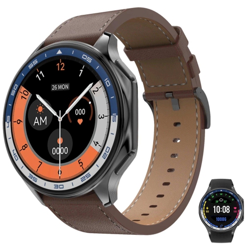 TUTT Smartwatch for Men AMOLED Ultra-Slim/Light 1.43" HD | 4GB RAM AI | 3 Straps Leather & Rubber | Always-On Dial Smart Watch