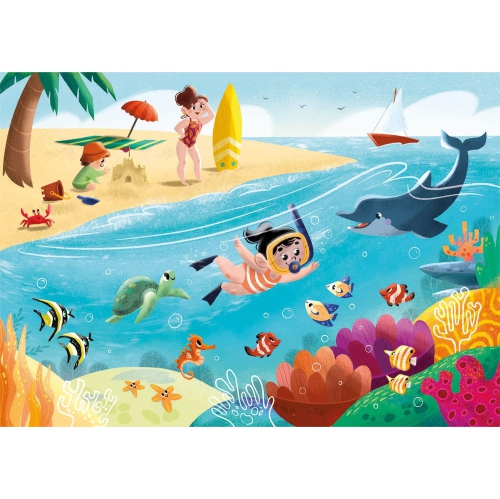 Clementoni Super Color Puzzle 4 in 1 - Sea World
