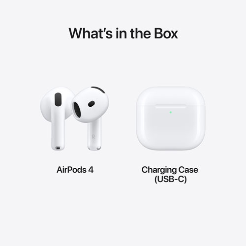 Remis à neuf - Écouteurs boutons 100 % sans fil AirPods 4 d'Apple avec étui de chargement USB-C.