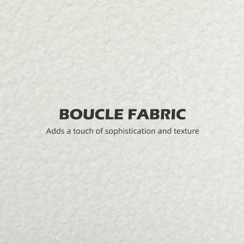 HOMCOM 48" Loveseat Sofa, 2 Seater Sofa Couch with 5.5" Thick Padding and Rubber Wood Legs, Boucle Fabric Upholstered for Living Room, Bedroom, Home