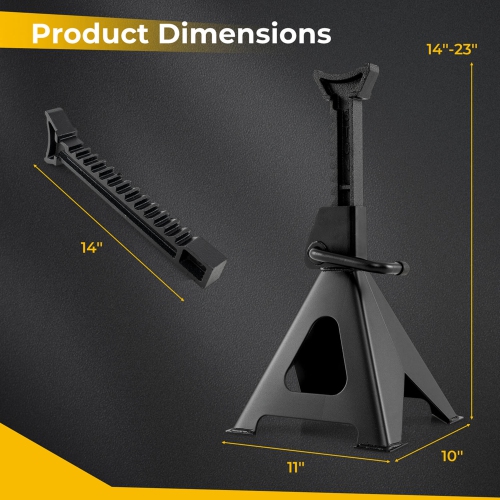 Costway 4 Pairs 13,000 lbs Capacity Jack Stands with 14"-23" Adjustable Height