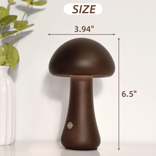 YOULIGHTS Mushroom bedside table lamp, rechargeable portable night light, mushroom decorative night light suitable for children, bedroom and living
