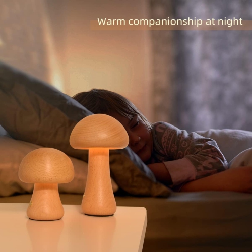 YOULIGHTS Mushroom bedside table lamp, rechargeable portable night light, mushroom decorative night light suitable for children, bedroom and living