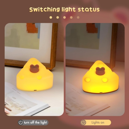 Veilleuse mignonne pour bébé, lumière d'allaitement pour chambre de bébé, veilleuse en silicone USB Touch pour enfant, lumière chaude avec minuterie