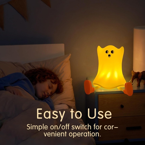 YOULIGHTS 1pc-Ghost Night Light, LED Halloween Night Light, Cute Silicone Adjustable Night Light with 3 Levels of Brightness, Suitable for Indoor