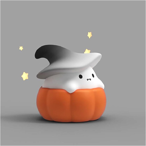 YOULIGHTS  Ghost Pumpkin Night Light Cute Silicone Night Light, Touch Control, USB Rechargeable, 3-Speed Adjustable Bedside Lamp Suitable for Bedroom