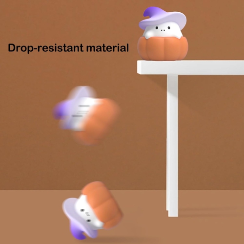 YOULIGHTS Ghost Pumpkin Night Light, Cute Silicone Night Light, Touch Control, USB Rechargeable 3-Level Adjustable Bedside Lamp, Suitable for