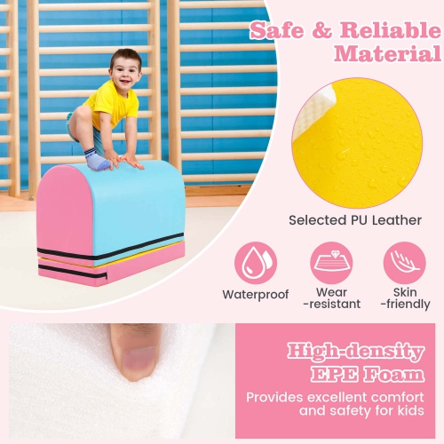 Boîte à voûte Tumbling Mat Gymnastics de Costway avec tapis amovible et poignée de transport