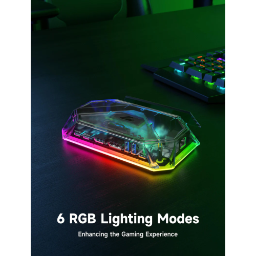 JSAUX 12-IN-1 4K@120Hz HDMI & DisplayPort RGB Docking Station for Steam Deck/ROG Ally X/Legion Go (HB1201S) - Clear