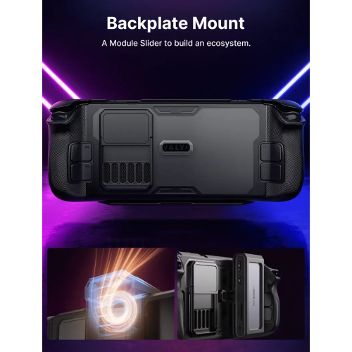 JSAUX ModCase for Steam Deck, Steam Deck Case with Detachable Front Shell Include Protective Case, Face Cover,Metal Bracket and Strap-Basic