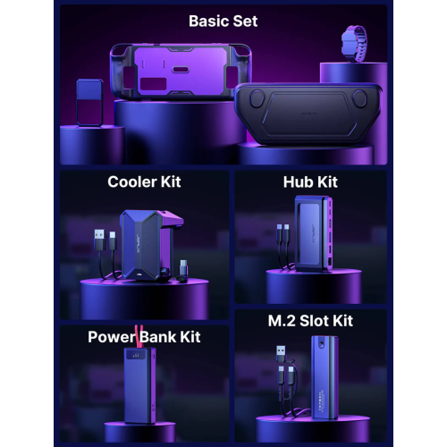 JSAUX ModCase for Steam Deck, Steam Deck Case with Detachable Front Shell Include Protective Case, Face Cover,Metal Bracket and Strap-Basic