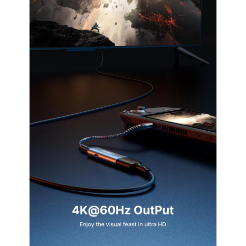 JSAUX 2-in-1 USB C to HDMI Adapter, 4K@60Hz Type-C to HDMI 2.0 Adapter with PD 100W Fast Charging, Compatible with iPhone 15 Pro Max, Steam Deck, ROG