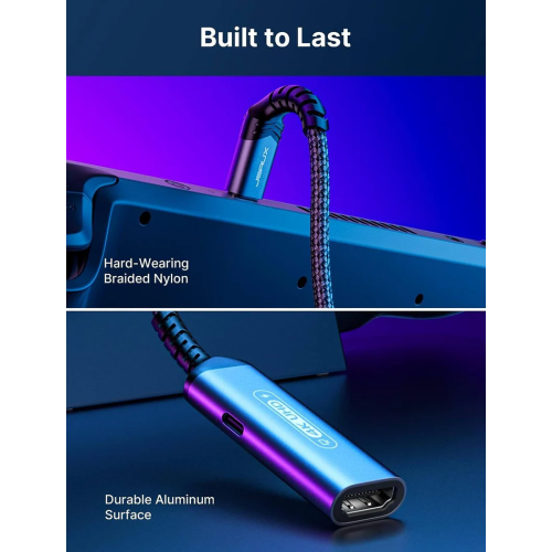 JSAUX 2-in-1 USB C to HDMI Adapter, 4K@60Hz Type-C to HDMI 2.0 Adapter with PD 100W Fast Charging, Compatible with iPhone 15 Pro Max, Steam Deck, ROG