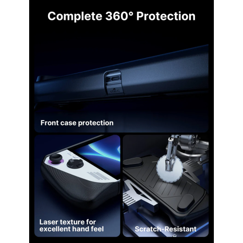 JSAUX ModCase for ROG Ally with Detachable Front Shell, Protective Case, Metal Bracket and Strap Compatible with ASUS ROG Ally Accessories Basic Set